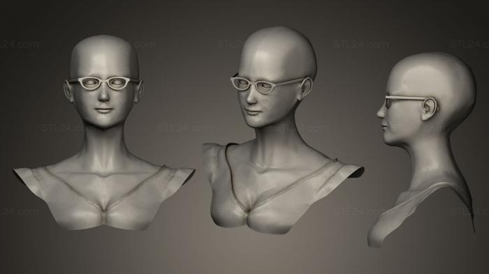 Бюсты и барельефы известных личностей (Меган Девушка, BUSTC_0412) 3D модель для ЧПУ станка